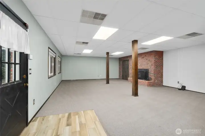 Family room with downstairs entrance