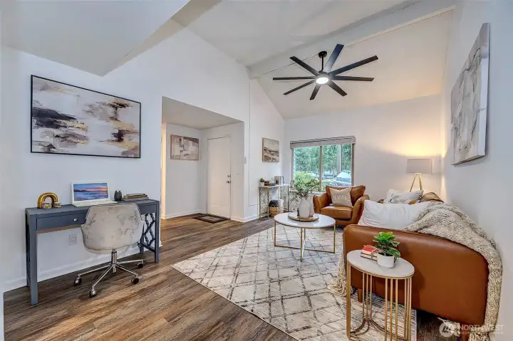 Generous Great Room with Vaulted Ceilings