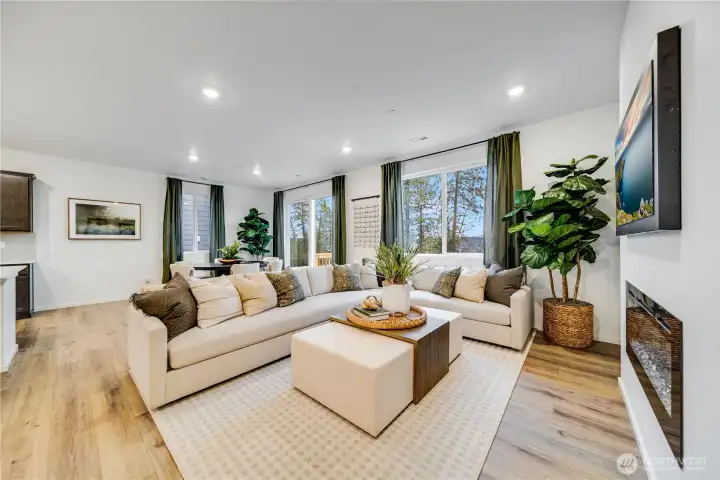 Fireplace and living space