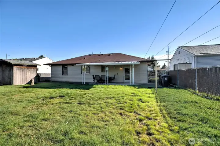 Back yard (front section) looking toward house