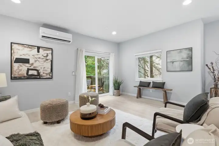 Access to the deck from the living room.