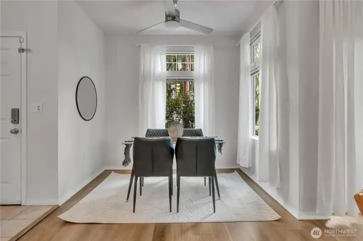 Dining space is just off the kitchen and living room.