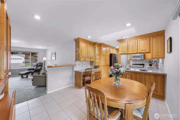 Kitchen and living area from sliding door
