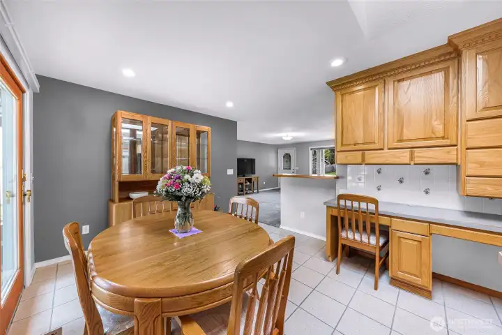 Dining area from eating bar in kitchen