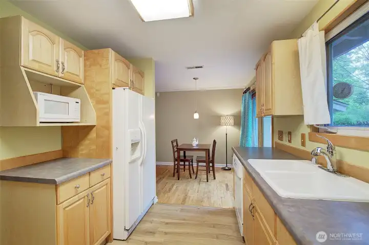 Kitchen another angle. Light and bright