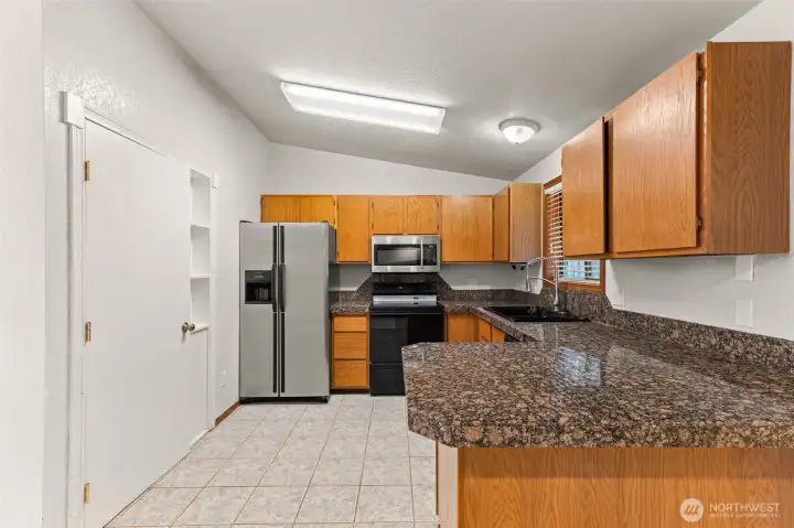 Spacious kitchen with pantry