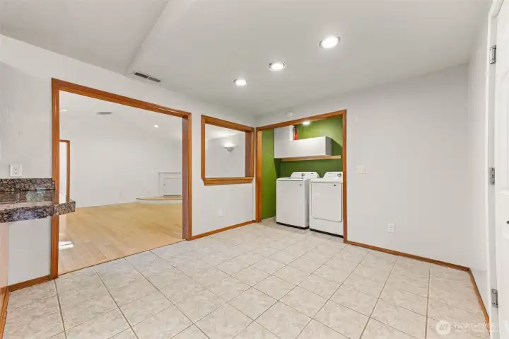 Dining area and laundry