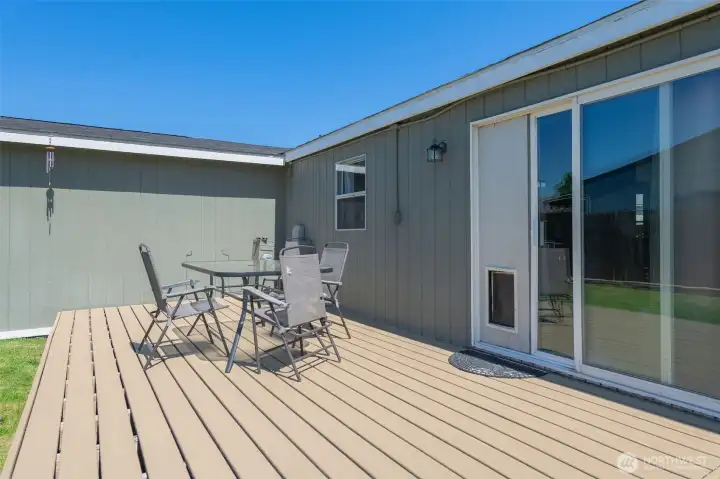 Generous back Deck is refinished and ready to entertain this summer!