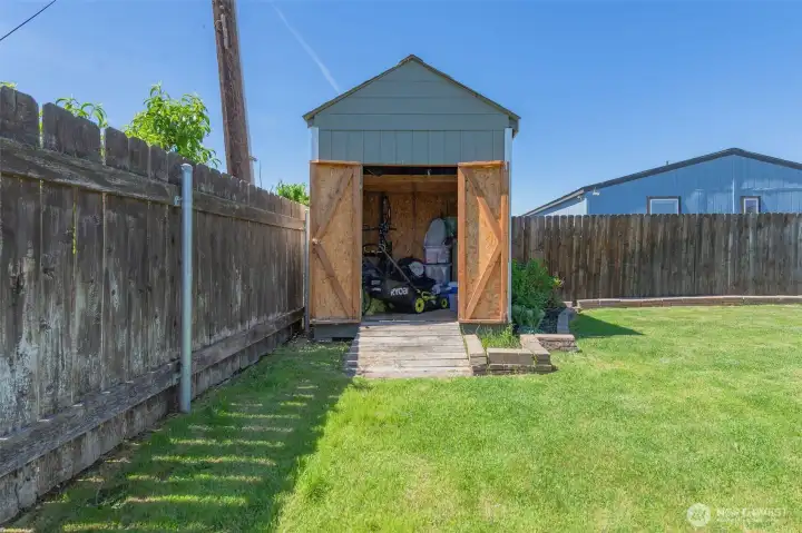Looking inside the shed...