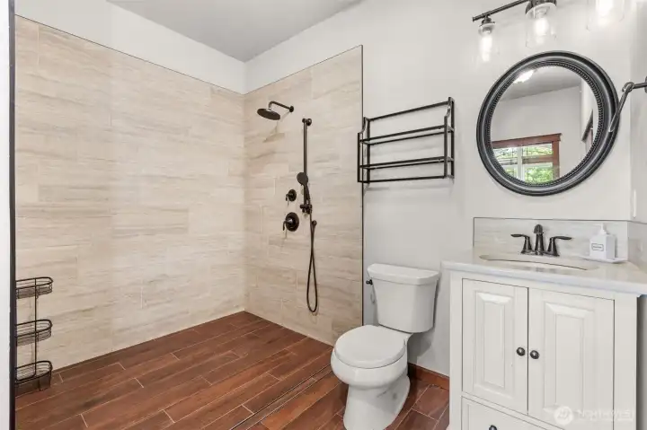 Primary Ensuite with Custom Walk-in/Roll-in Tile Shower Primary Ensuite with Custom Walk-in/Roll-in Tile Shower