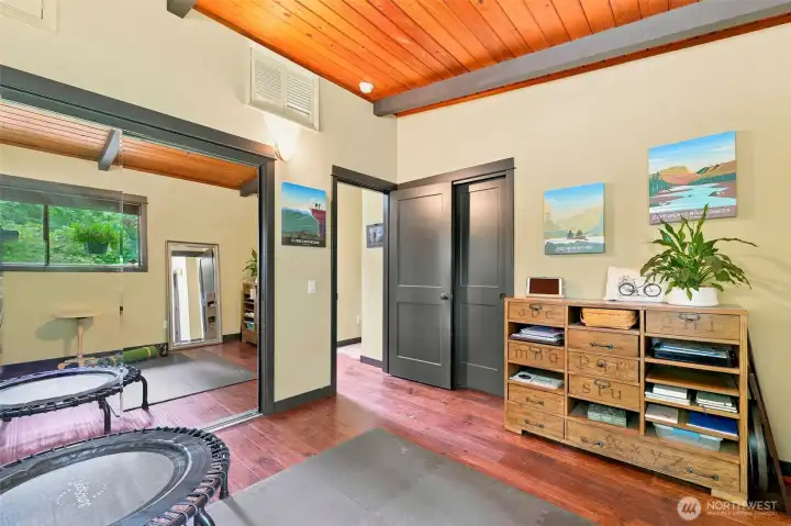Built-in organization makes this flexible room as functional as it is inviting. Built-in organization makes this flexible room as functional as it is inviting.