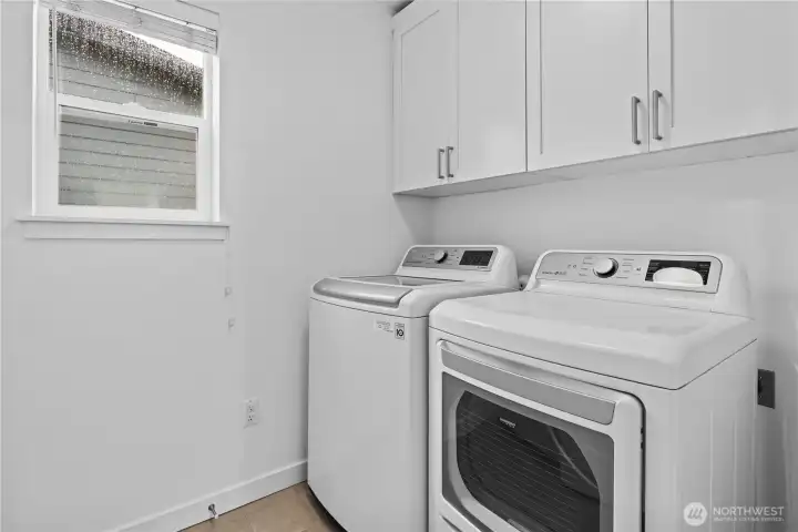 Laundry room with cabinets
