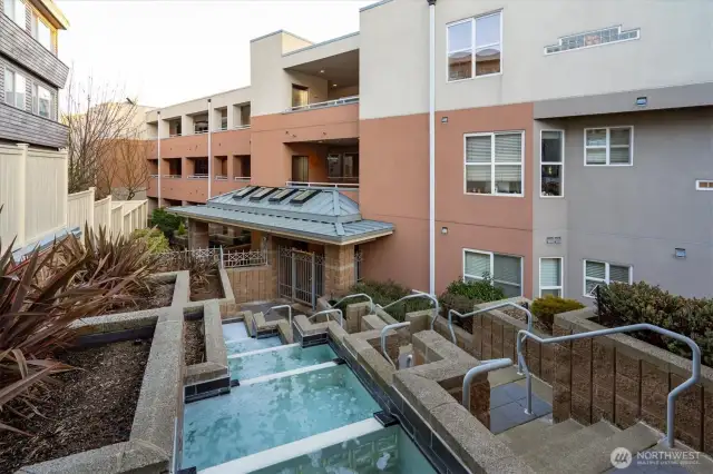 Guests and friends will enter through this lovely courtyard after you buzz them through two security gates.