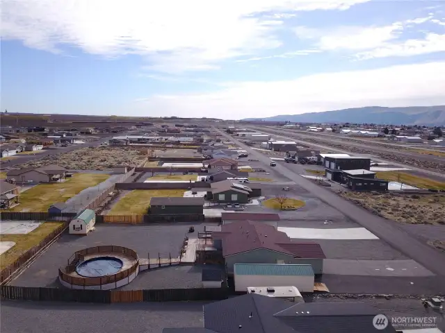 Aerial side of home facing Air Strip.