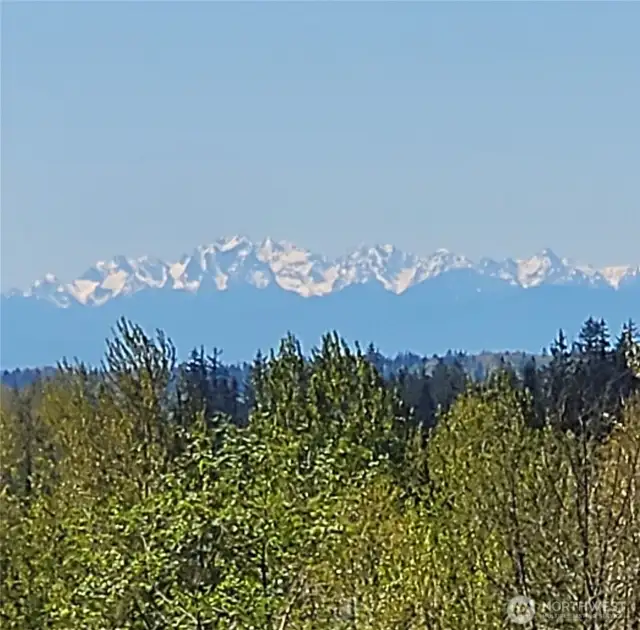 On a clear day view of Olympic mountains from 2nd floor (enlarged)