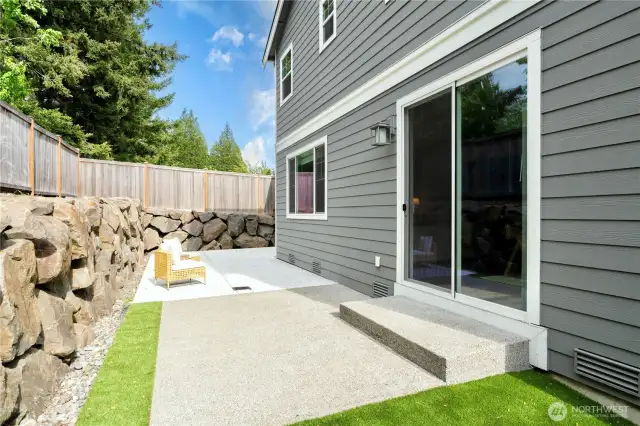 Backyard with pet turf