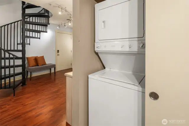 In-unit washer and dryer.