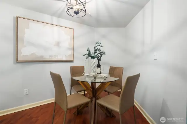 Dining area opening to main living space.