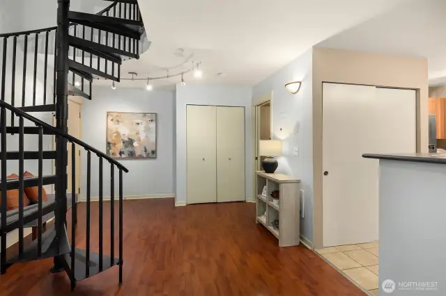 Spacious entry with flow between living spaces.