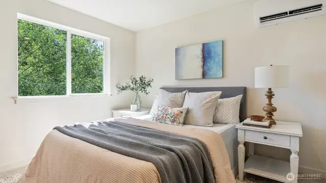 Photos for reference.  Same floorplan, similar features. Spacious bright bedroom