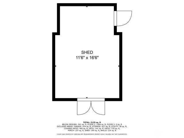 Shed is located in rear yard by the garden