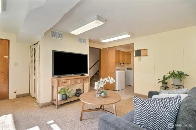 Basement Family Room has exterior door to covered patio. Maybe a future ADU?