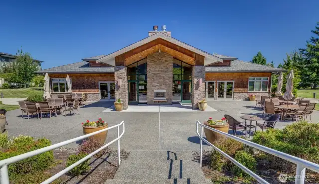 Outdoor gathering space near the clubhouse