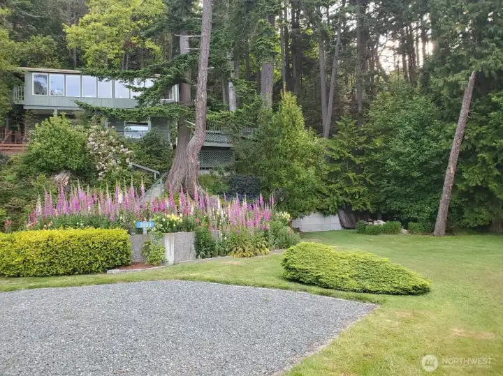 Two parcels; one has the house; the other has a lawn, woods and a foxglove garden.