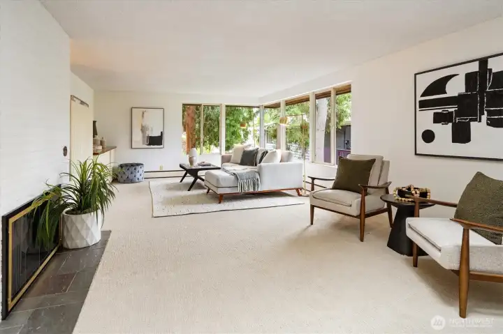 Or enjoy the wall of windows that looks onto the mature NW native landscape.