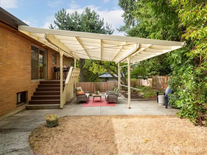 Backyard off of the kitchen.