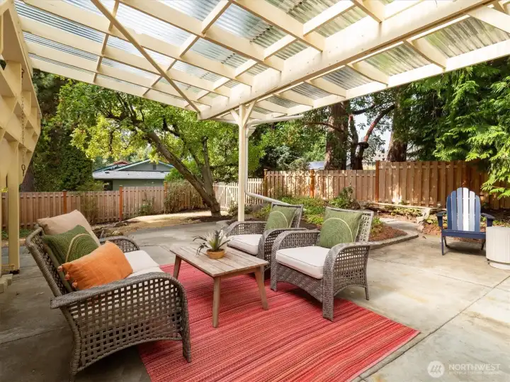 Enjoy the covered patio year round.