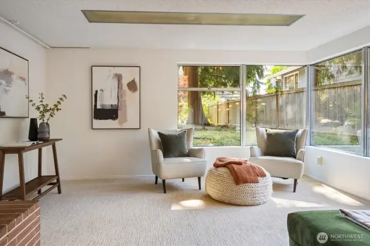 The family room has space to spare and easy zone layout.