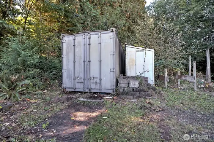Very cool Conex container WITH POWER to it! It's very brightly lit inside!