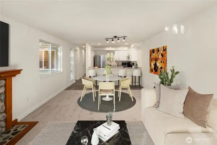 Spacious and bright.