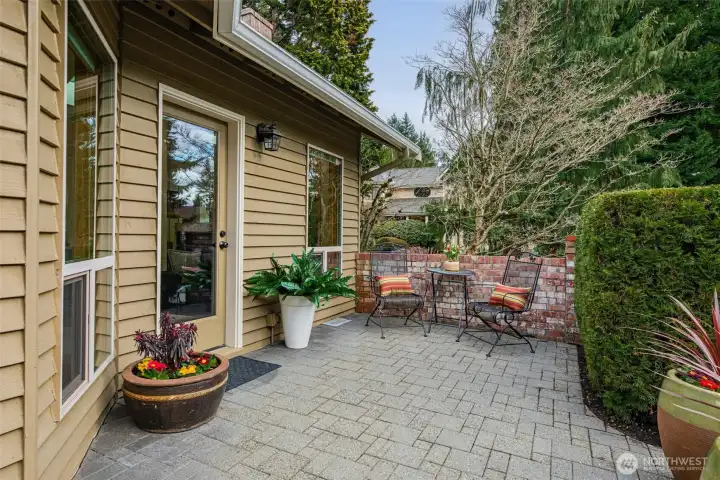 Private patio just off the family room and kitchen.