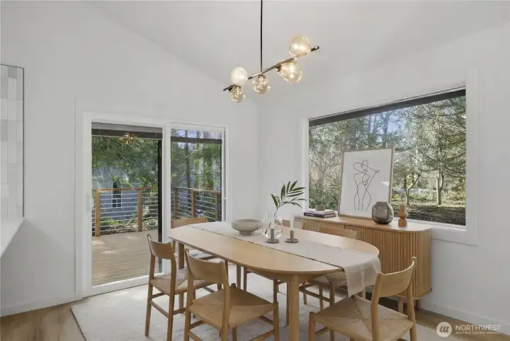Dining room virtually staged to illustrate potential furniture placement.