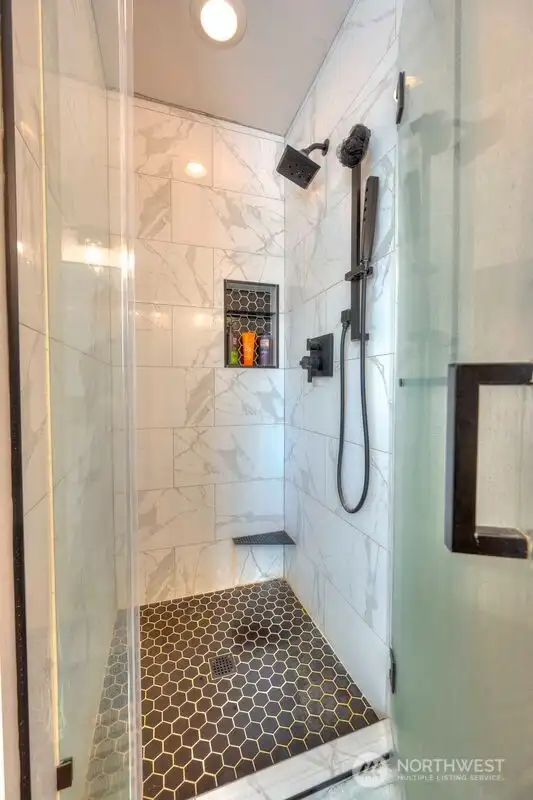 High End Tile. Walk-In-Shower.