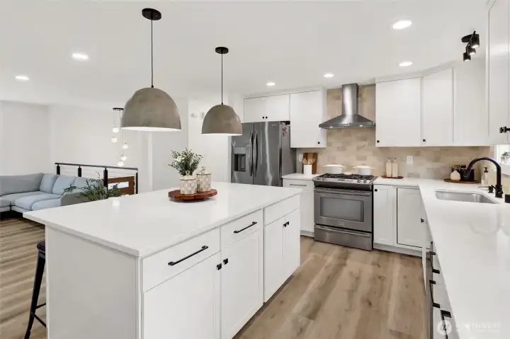 Bright and functional kitchen with ample workspace and storage