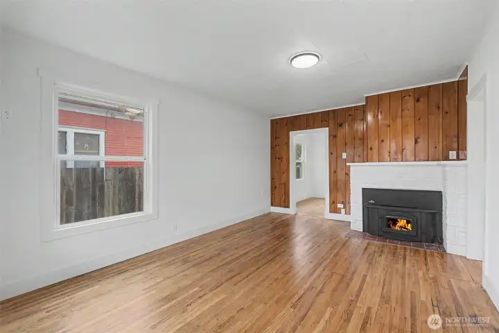 Original hardwood living room