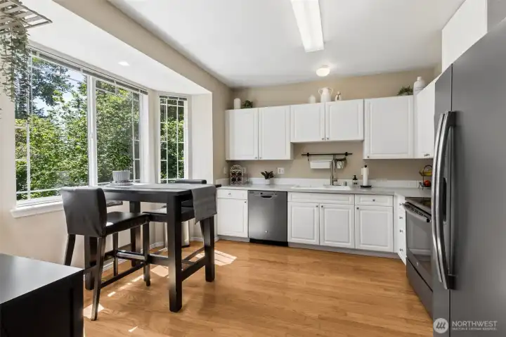 Here is the kitchen w/SS appliances