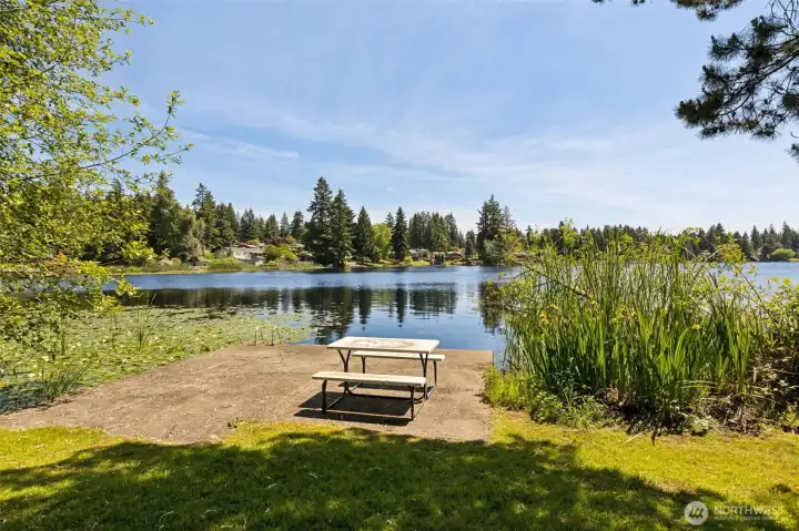 Community lake access that includes a dock. Swim or launch a kayak!