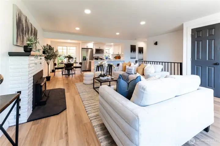 From the front door, the whole main floor opens up in front of you. This is the kind of layout that just works.