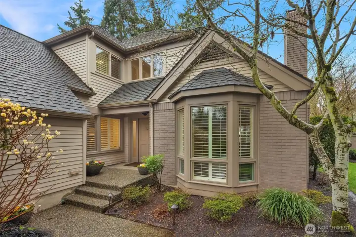 A beautiful private entry creates a welcoming sense of arrival.