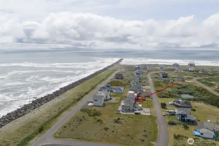 Aerial views of the Rock Jetty, Chehalis River or Grays Harbor Waterway and the Pacific Ocean Beaches!