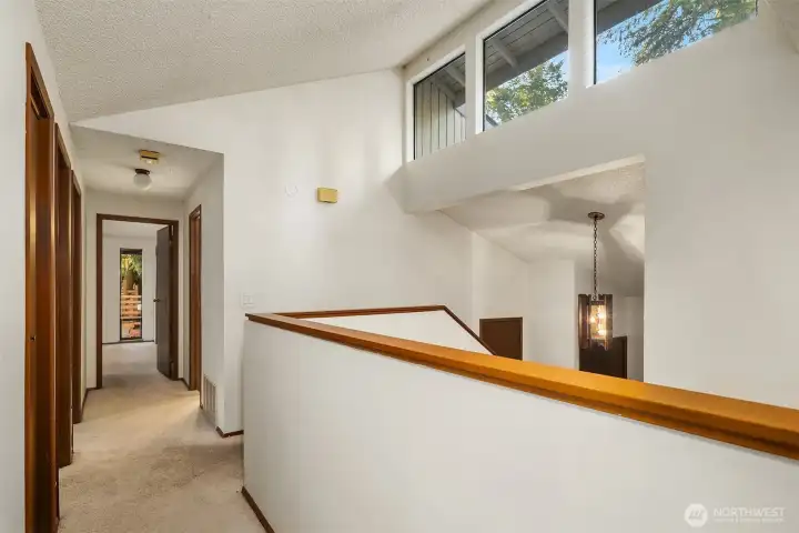 Upstairs hallway. Upstairs hallway.