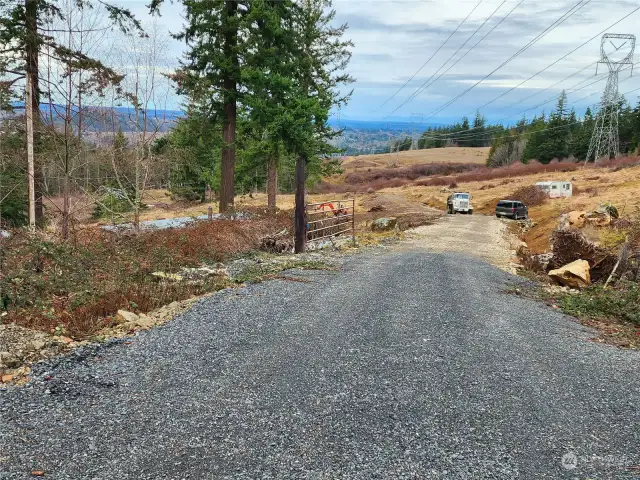 Looking down the access easement from Toad Lake Rd.