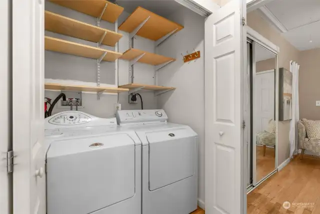 Designated laundry space, washer & dryer included!