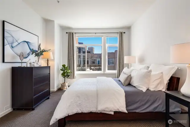 Large Bedroom with great natural light and enough room for a king bed.