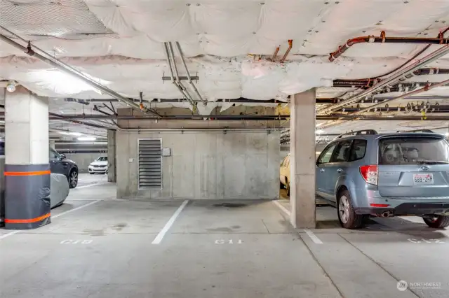 Parking is included in the common garage, C11 and a storage unit is located on the same floor as the unit.