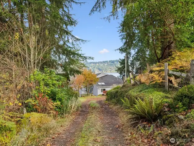 Your home nestled in the woods with wonderful water views